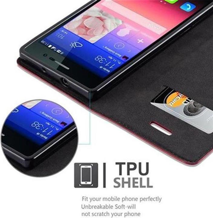 Actual product image Cadorabo Book Invisible Magnet Cover (Huawei Ascend P7)