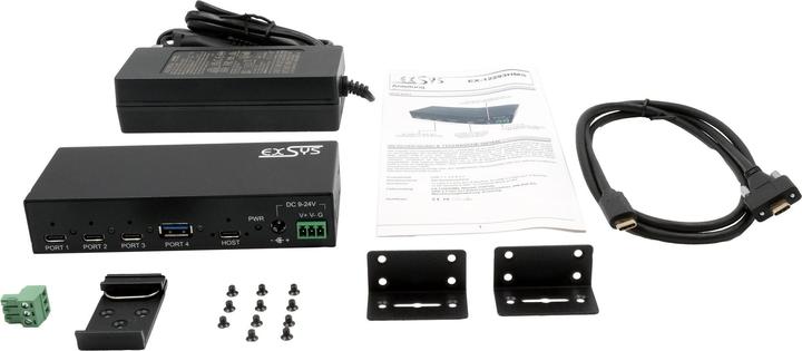 Immagine prodotto Exsys Hub industriale USB 3.2 Gen 2x1 a 4 porte (USB-C, 4 porte)