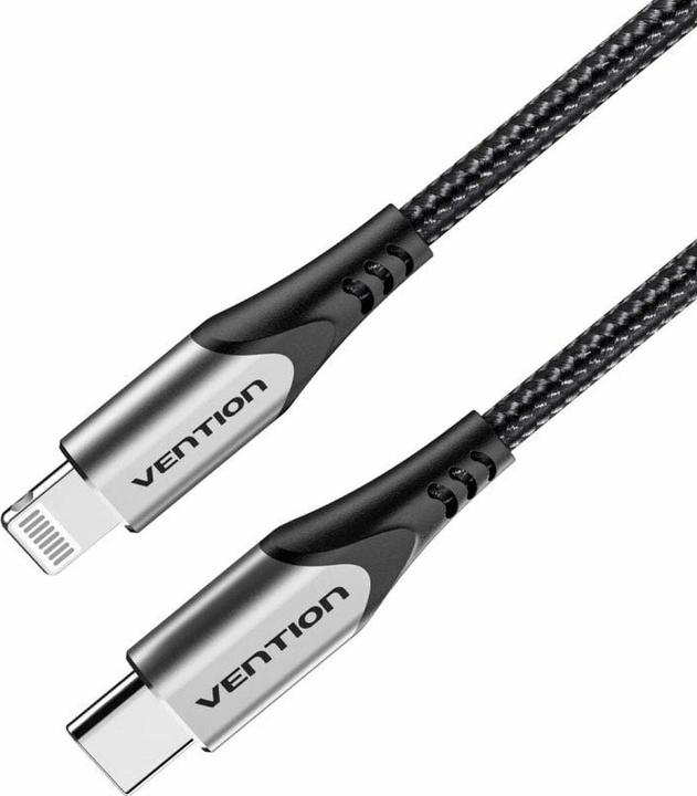 Actual product image Vention USB 2.0 to Lightning Cable TACHH 2m Grey (2 m, USB 3.2 Gen 1)