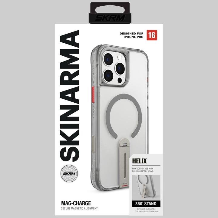 Immagine prodotto Skinarma Case Helix for iPhone 16 Pro Magnetic Charging 360 Rotating Stand titanium (Apple iPhone 16 Pro)