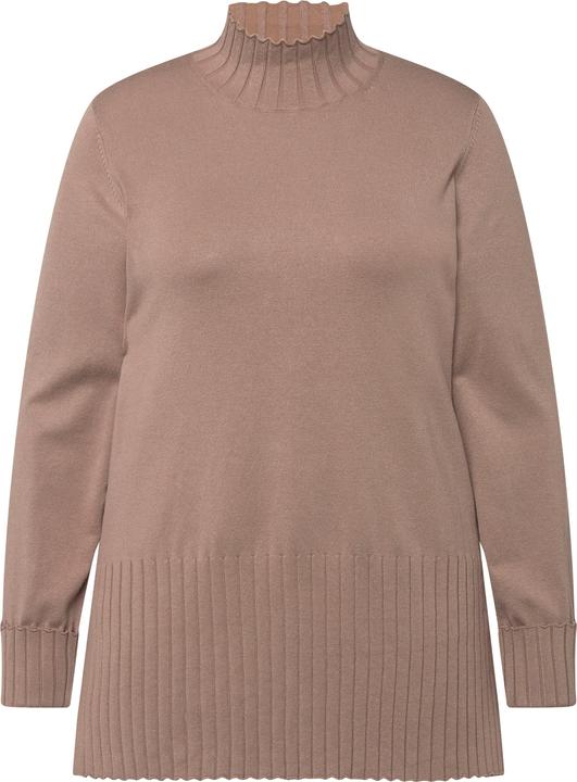 Immagine prodotto Ulla Popken Maglione con colletto alto a costine e maniche lunghe (50, 52)