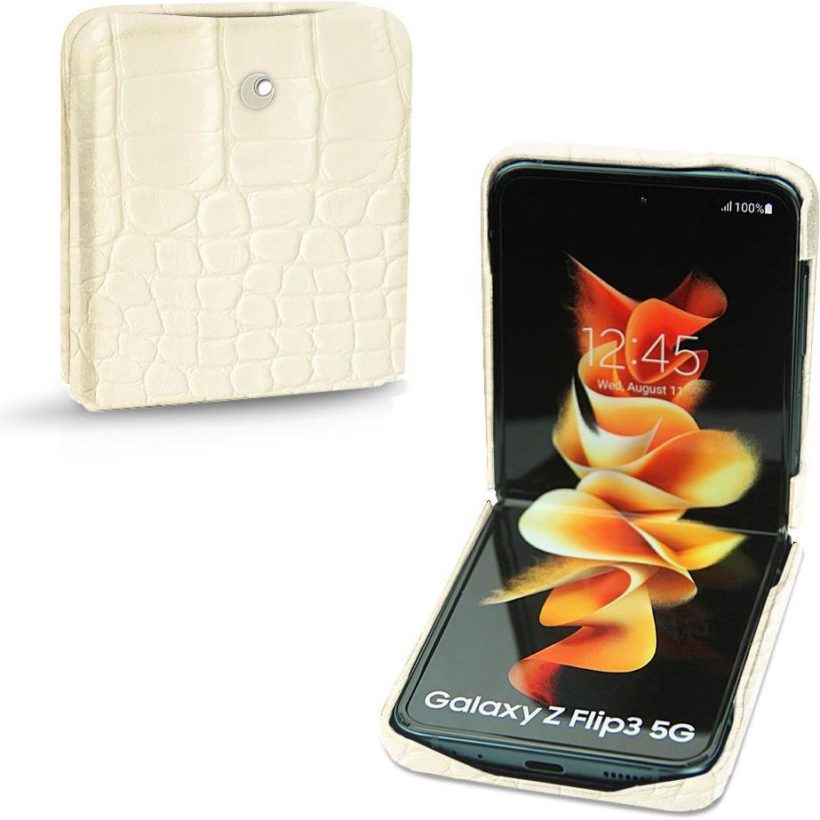Noreve Lederschutzhülle (Samsung Galaxy Z Flip3), Smartphone Hülle, Weiss