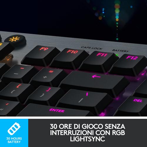 Image du produit Logitech G915 Lightspeed Wrls RGB Mec Kb (IT, Filaire)