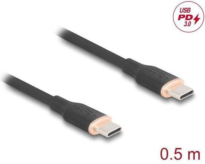 Produktbild Delock USB 2.0 Kabel USB Type-C Stecker zu Stecker PD 3.0 60 (0.50 m, USB 2.0, 60 W)