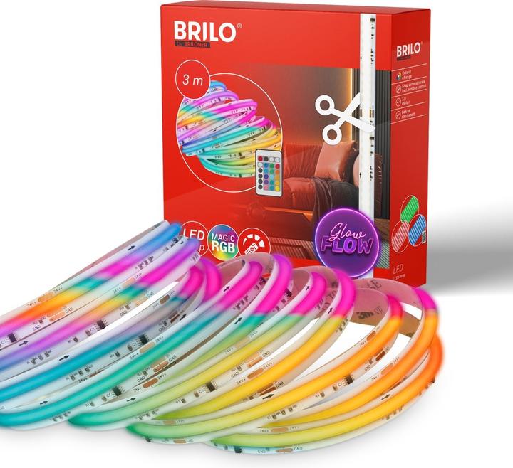 Actual product image Briloner COB-LED RGB IC stripe, 3m, 1,440xLED/m (RGB, 300 cm, Indoor)