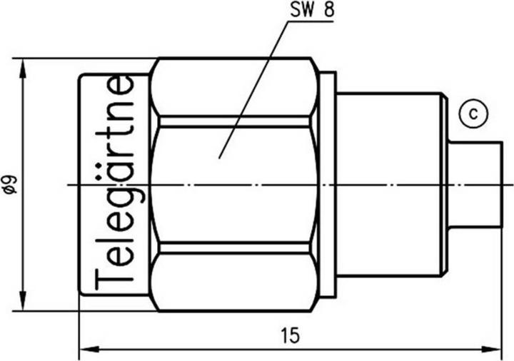 Actual product image Telegärtner SMA termination plug, 50ohm, 23dB 6GHz