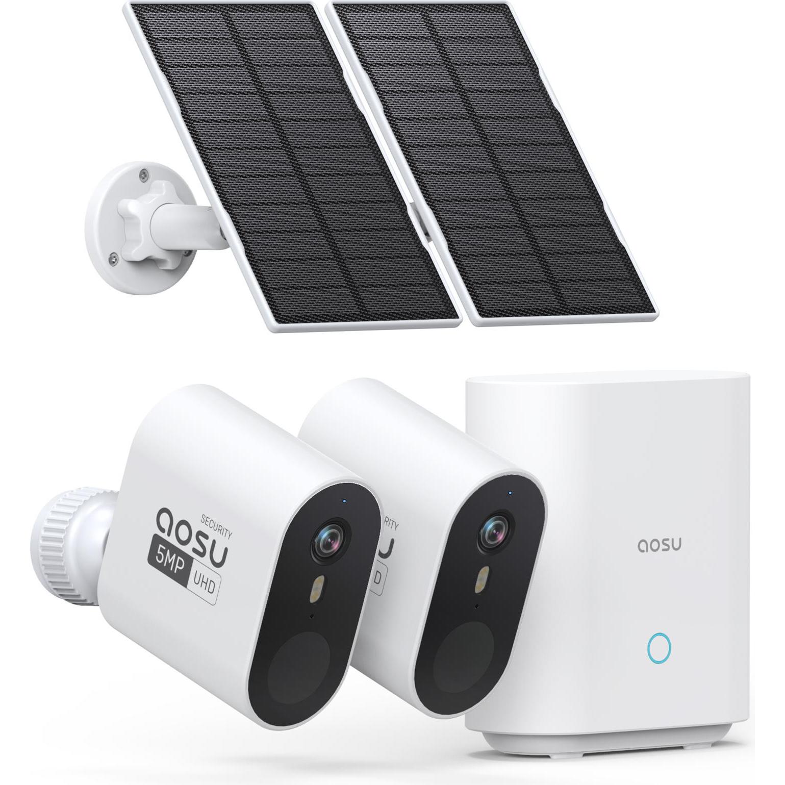 Aosu Solarcam System Max - 2 telecamere, Telecamera di rete, Bianco
