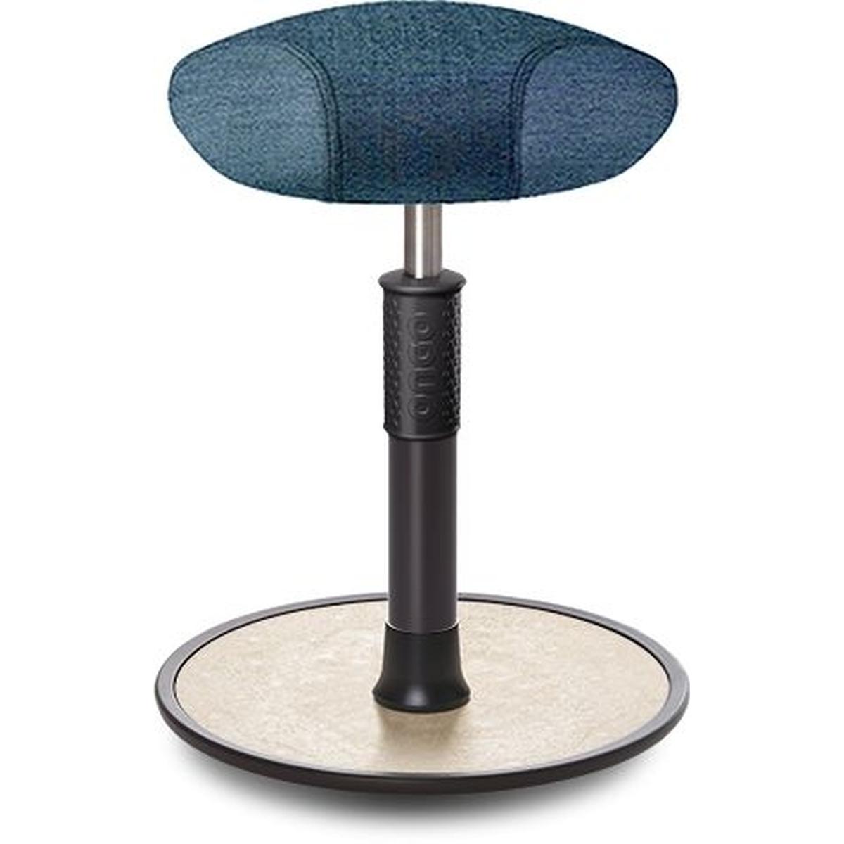Ongo, Bürostuhl, Sitz- Stehhocker Free Regular Triangel Camira Rivet Ozeanblau schwarz /creme
