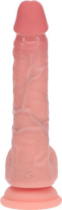 Produktbild RealRock Dual Density Silicone Realistic Vibrating Thrusting Dildo with Balls - 7 / 17,8 cm - Flesh