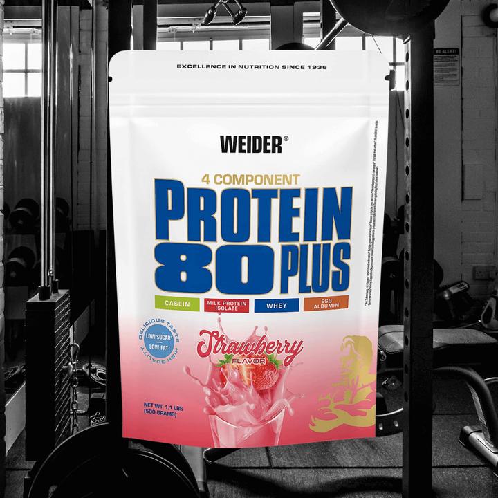 Actual product image Weider Protein 80 Plus (Strawberry, 1 pcs., 500 g)
