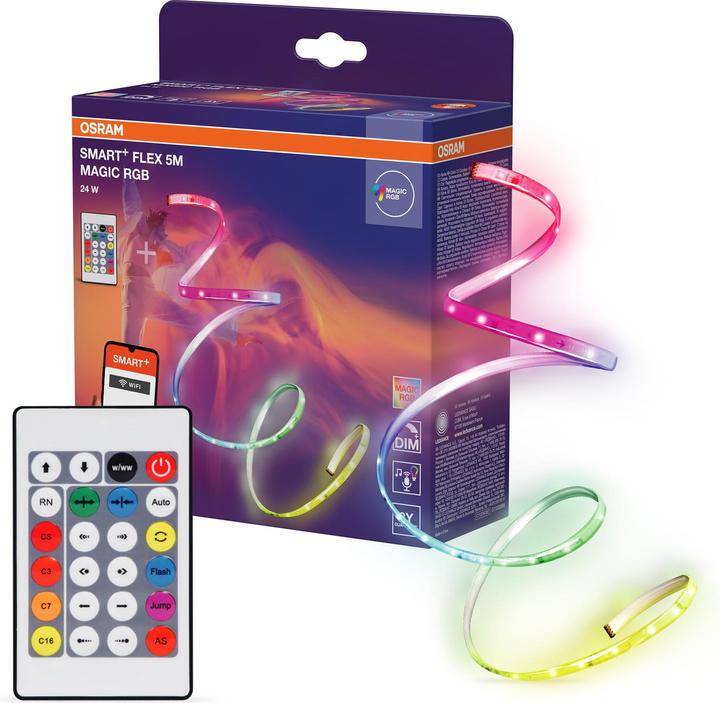 Actual product image Osram Smart+ Wifi Flex Magic RGB 5M Remote Control (Blue, Green, Red, 500 cm, Indoor)