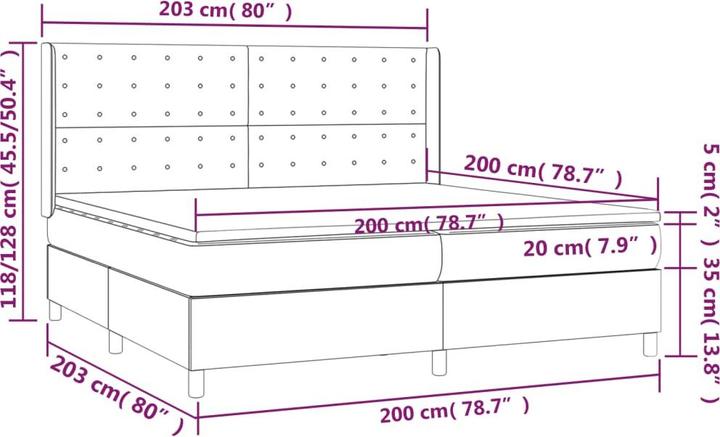 Actual product image vidaXL Boxspringbett (200 x 200 cm)