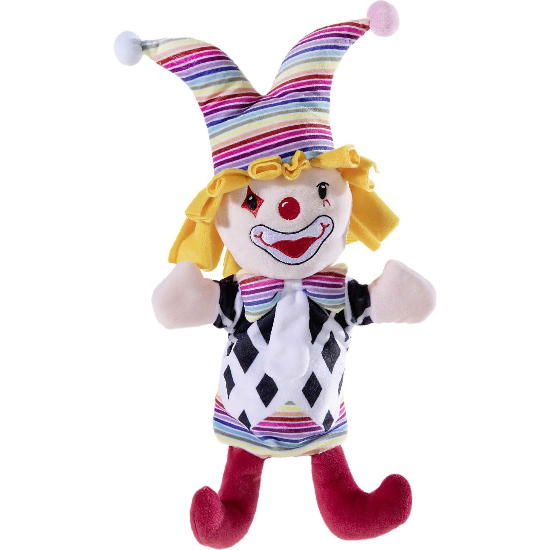 Heunec 395572 - Handpuppe Clown, Handspielpuppe, Stoffpuppe, ca. 24 cm (54959209)