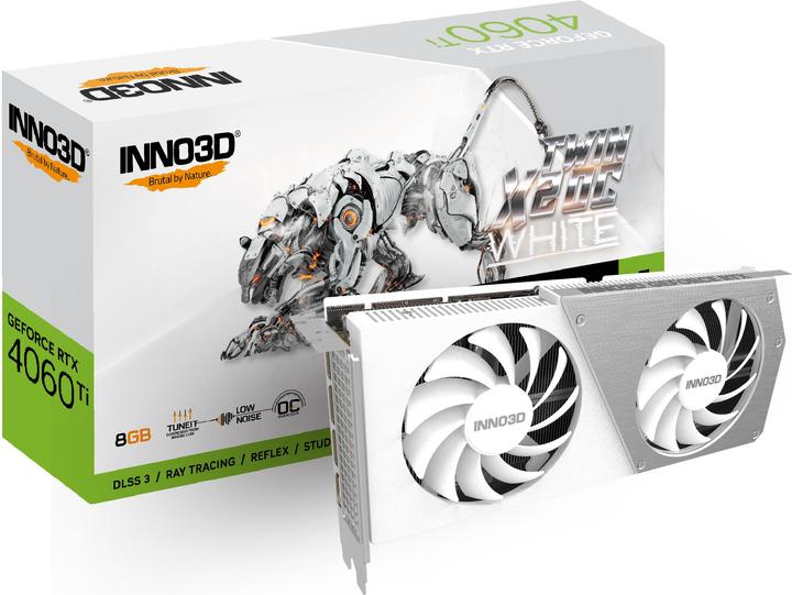 Produktbild Inno3D RTX4060 TI Twin X2 OC WHITE 8GB GDDR6 HDMI 3x (8 GB)