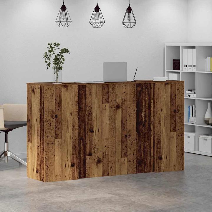 Image du produit vidaXL Comptoir d'accueil aspect vieux bois 180x50x103,5 cm Matériau dérivé du bois