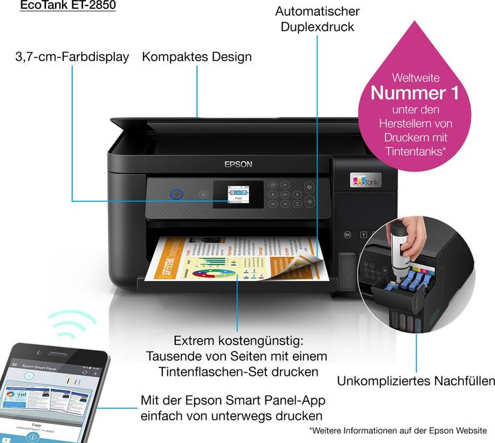 Produktbild Epson EcoTank ET-2850 (Tintentank, Farbe)