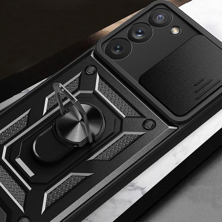 Produktbild Hurtel Hybrid Armor Camshield Hülle für Samsung Galaxy S23+ gepanzerte Hülle mit Kameraabdeckung rot (Samsung Galaxy S23+)