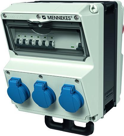 Actual product image Mennekes MEN 970005 AMAXX socket outlet combination, housing 260x225 mm (HxW) electro-grey (3x)