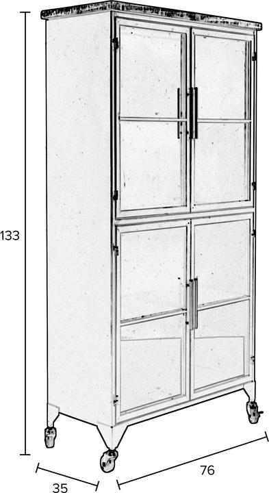 Immagine prodotto White Label Living Ferre (76 x 35 x 133 cm)