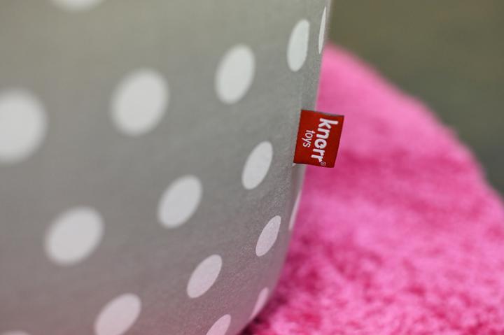 Actual product image Knorrtoys Ball pool soft - "Grey white dots" - 300 balls soft pink (approx. 6cm diameter)
