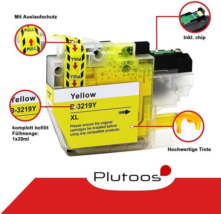 Actual product image Plutoos Brother LC-3219 cartridges XXL compatible, set of 4 colours (M, C, Y, FC)