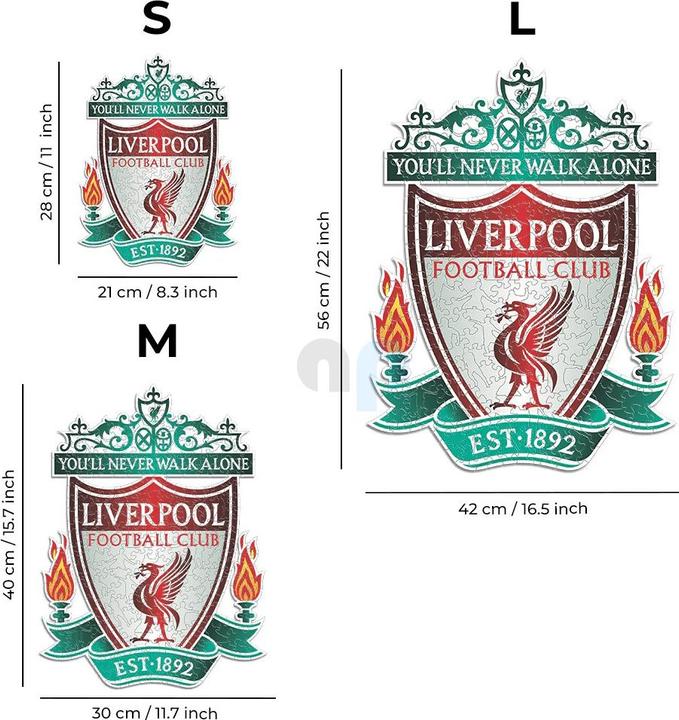 Productafbeelding Iconic Liverpool FC - Logo - Houten puzzel Maat L (500 stukjes) (500 onderdelen)