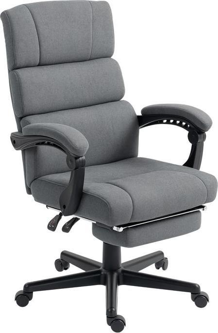 Produktbild Swisshandel24 Gepolsterter Bürostuhl mit Samt-Optik, höhenverstellbar, rollbar, Grau (43.50 - 53.50 cm)