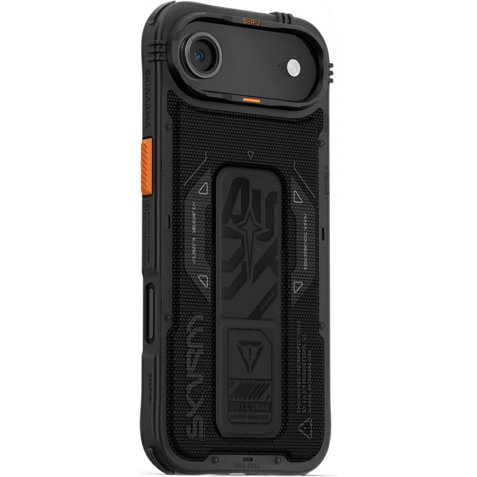 Skinarma Phantom Case for iPhone Air Magnetic Charging + Grip Stand Black (Apple iPhone Air), Cover smartphone, Nero