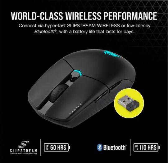 Produktbild Corsair Katar Elite RGB (Kabellos, Kabelgebunden)