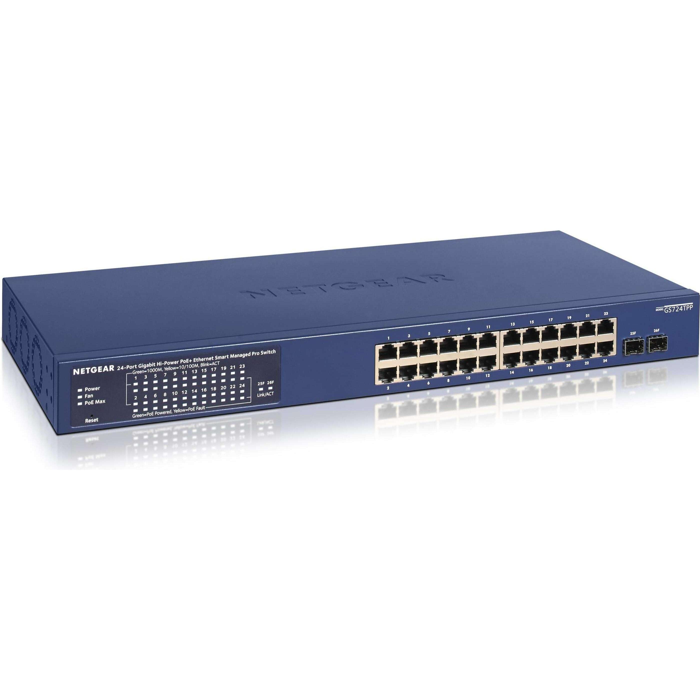 Netgear GS724TPP v3 (24 Ports), Netzwerk Switch, Schwarz, Grau