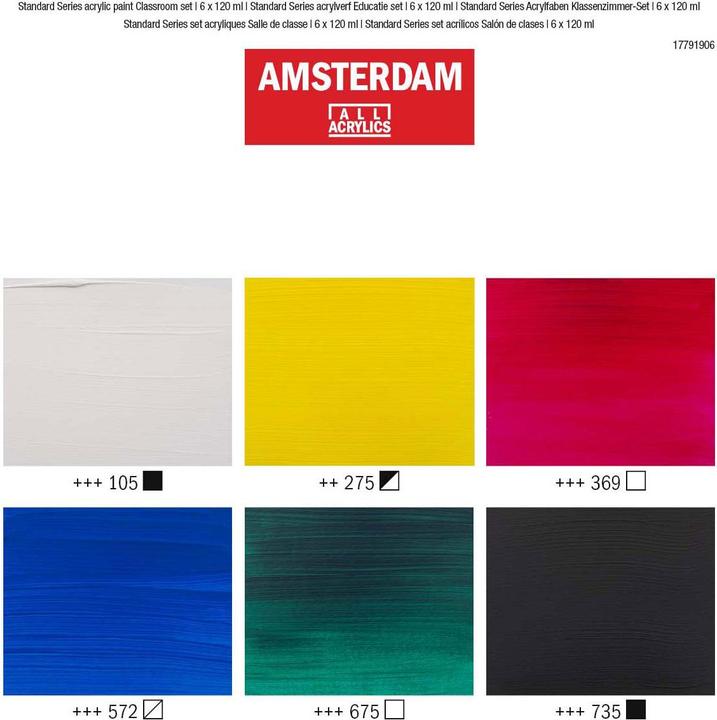 Actual product image Amsterdam Standard Series acrylverf educatie set | 6 x 120 ml (120 ml)