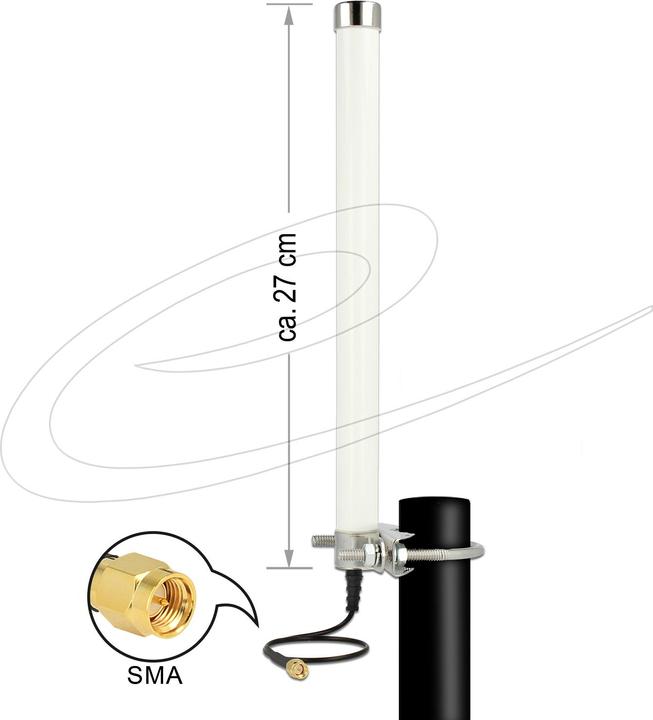 Produktbild Delock LTE/HSPA/GSM Antenne, SMA-Stecker (GSM, WLAN, Lora, 4G, AM / FM, 5G, DECT)