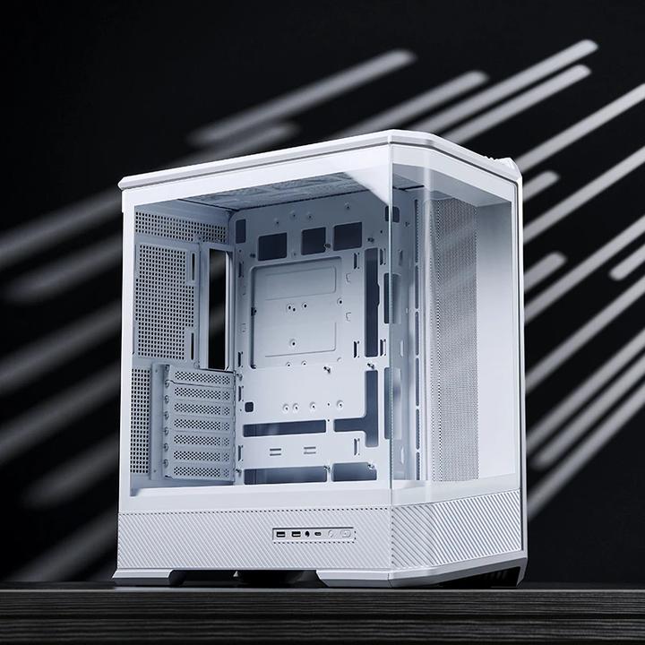 Produktbild Jonsbo D400 PC-Gehäuse, Midi Tower, ATX, Tempered Glass - weiss (ATX, mATX, Mini-ITX)