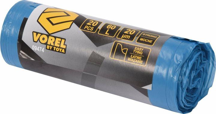 Toya VOREL -Sacchetti per rifiuti per rifiuti 60 l 20 µm /20 PC. 09474 (20 x, 60 l)