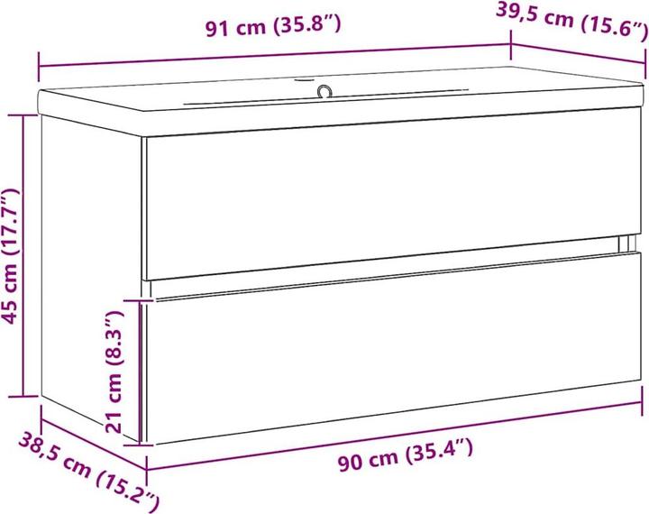 Actual product image vidaXL Vanity unit