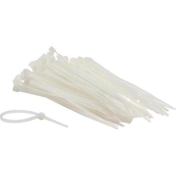 Velleman, Kabelbinder, NYLON-KABELBINDER-SET - 2.5 mm x 100 mm - weiss (100-tlg.) (100 mm, 100 Stk.)