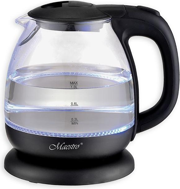 Produktbild Maestro Czajnik elektryczny szklany 1100W MR-055-BLACK (1 l)