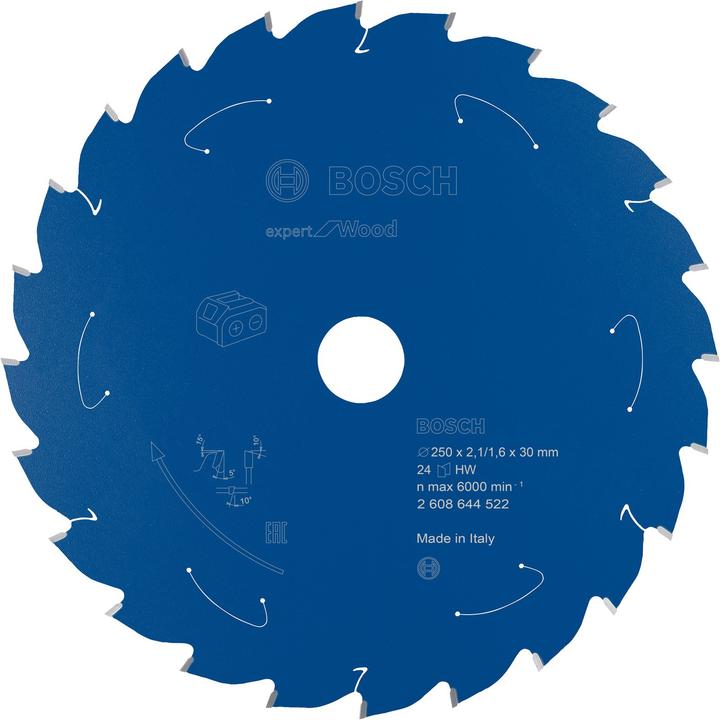 Produktbild Bosch Professional Zubehör Akku-Kreissägeblatt Expert for Wood, 250 x 2,1/1,6 x 30, 24 Zähne