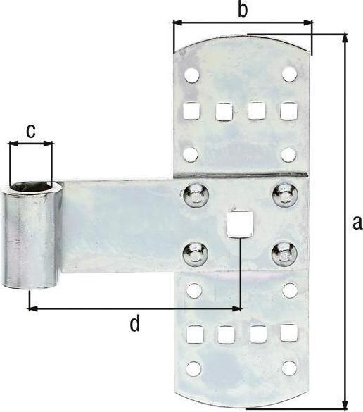 Actual product image GAH Cross strap width 50 mm length 140 x 50 mm thickness 2 mm steel electrogalvanised yellow galvanised