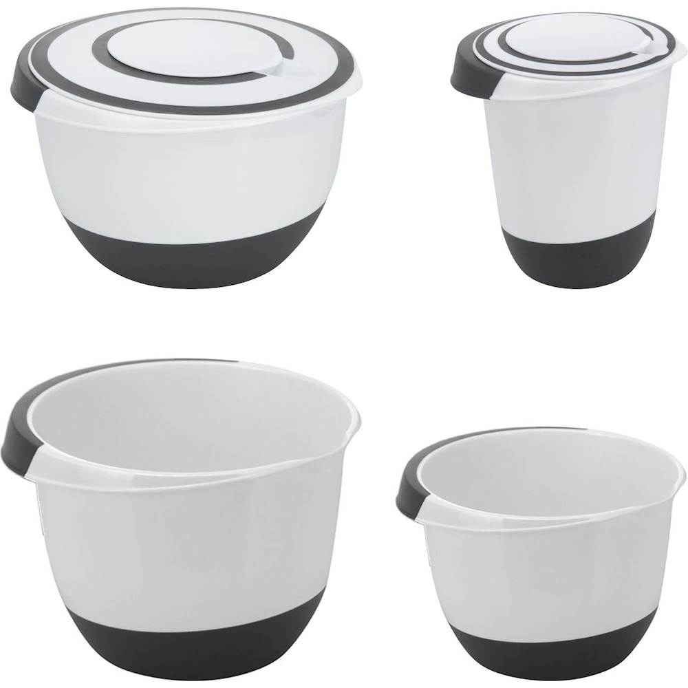 Mojawo Rührschüssel Mixschüssel Schüssel 3,5L,5L,1,5L, 2L, Schüssel + Schale, Weiss