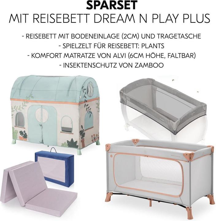 Actual product image Hauck Reisebetten Reisebett Set Dream N Play Plus inkl. Spielzelt (60 x 120 cm)