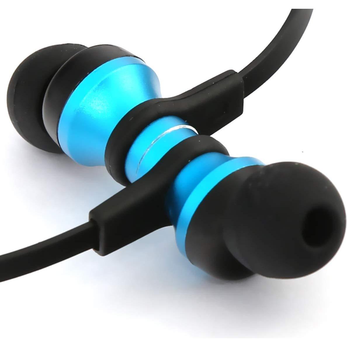 Platinet In-Ear Earphones Bluetooth V4.2 + microSD + MIC - model 1062 met oorhaak - Blauw, Kopfhörer
