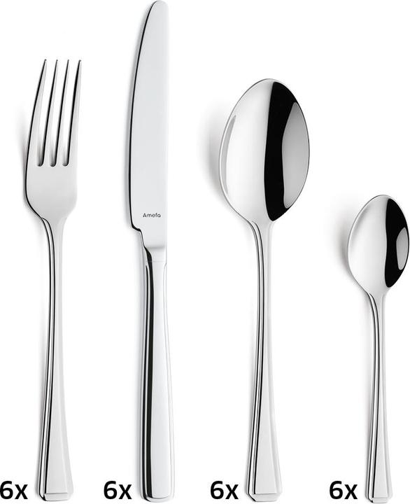 Immagine prodotto Amefa Set di posate RITA 24 pezzi argento (24 pz., Set di posate)