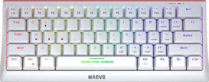 Produktbild Marvo KG962G (US) weiss / Tastatur / mechanisch / USB-A / 1,6 m / ENG-Layout (US, Kabelgebunden)
