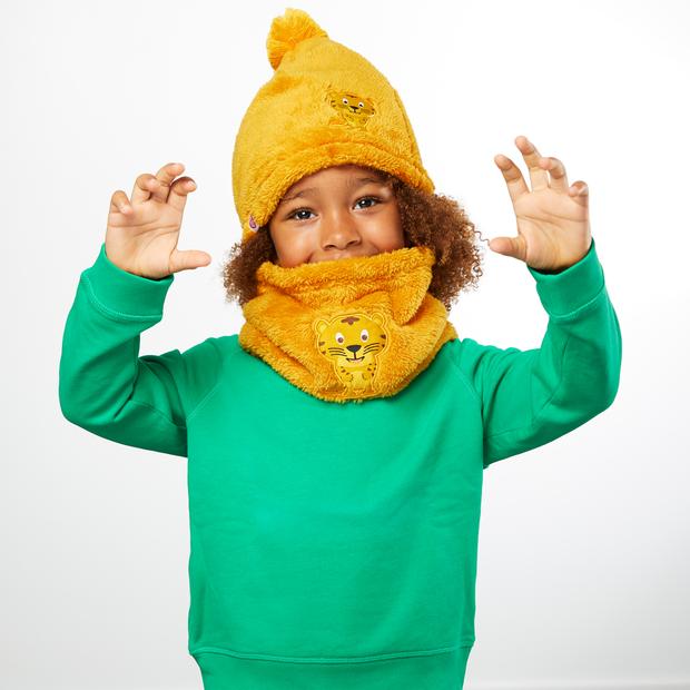 Actual product image Affenzahn Beanie Tiger Recycled Fleece Mustard