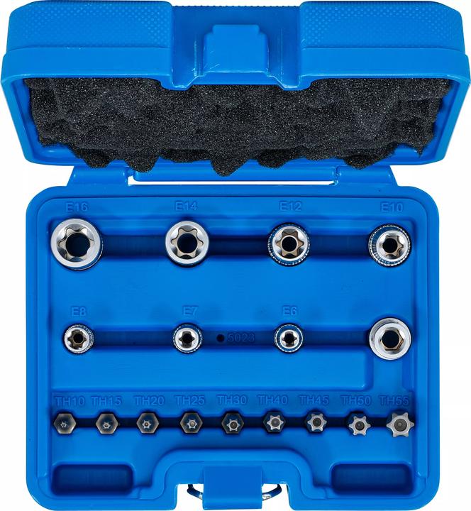 Image du produit BGS Jeu de Douilles profil E / profil T (pour Torx) 17 pièces (Carré intérieur)