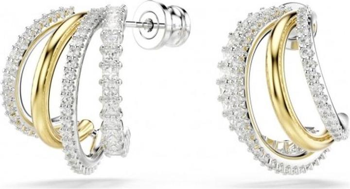 Immagine prodotto Swarovski Orecchini a cerchio a iperbole vari tagli mini in metallo bianco misto (Metallo Swarovski)