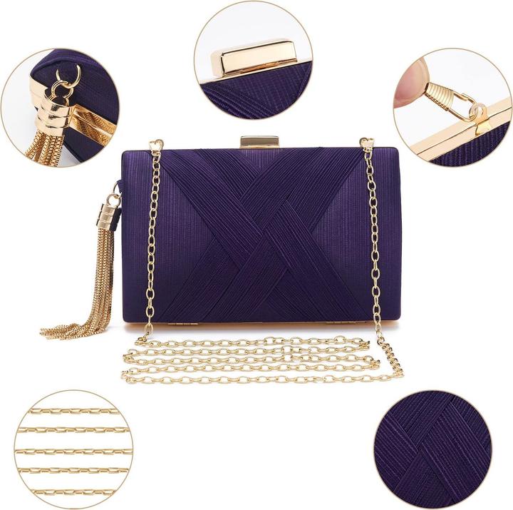 Produktbild Only-Bags.Store Clutch Abendtasche Fransen Elegante Kettentasche Clutch Bag