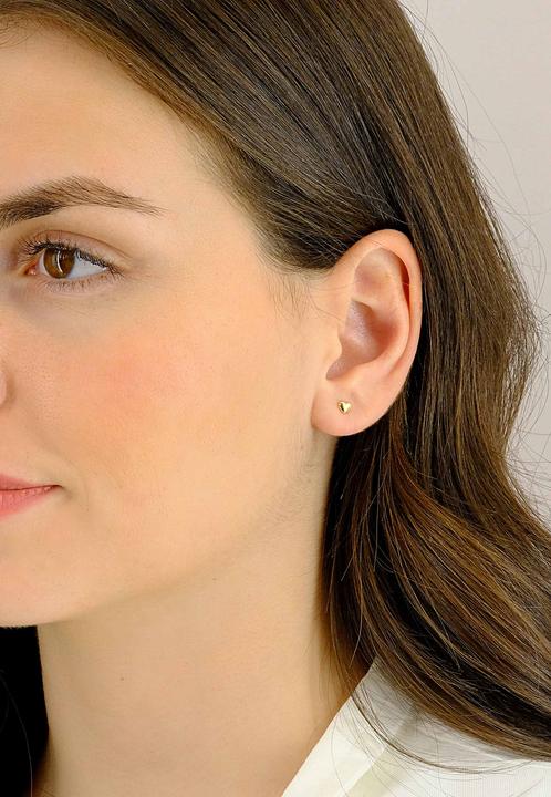 Produktbild Muau Stud earrings heart yellow gold 750, 4mm (750/18K Gelbgold)