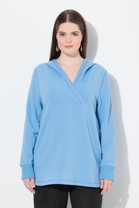 Immagine prodotto Ulla Popken Maglia in cotone biologico con inserto con colletto a scialle e maniche lunghe (46, 48)